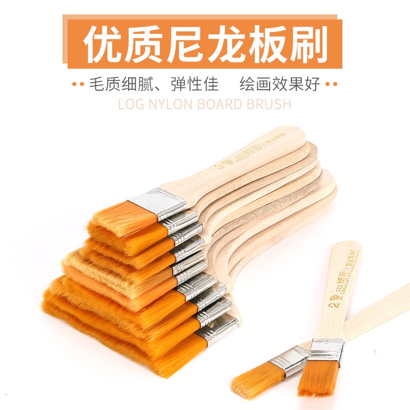 Brush No. 1-12 Nylon Hair Board Brush Paint Oil Painting Brush Art Industrial Supplies Barbecue Brush Brush - Image 1